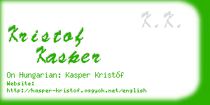 kristof kasper business card