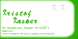 kristof kasper business card